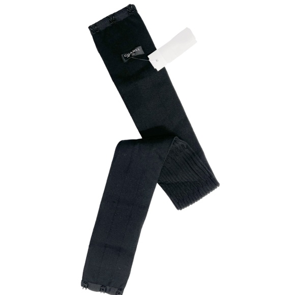 Chanel Black Ribbed Fabric Knit O/S Belt 33\